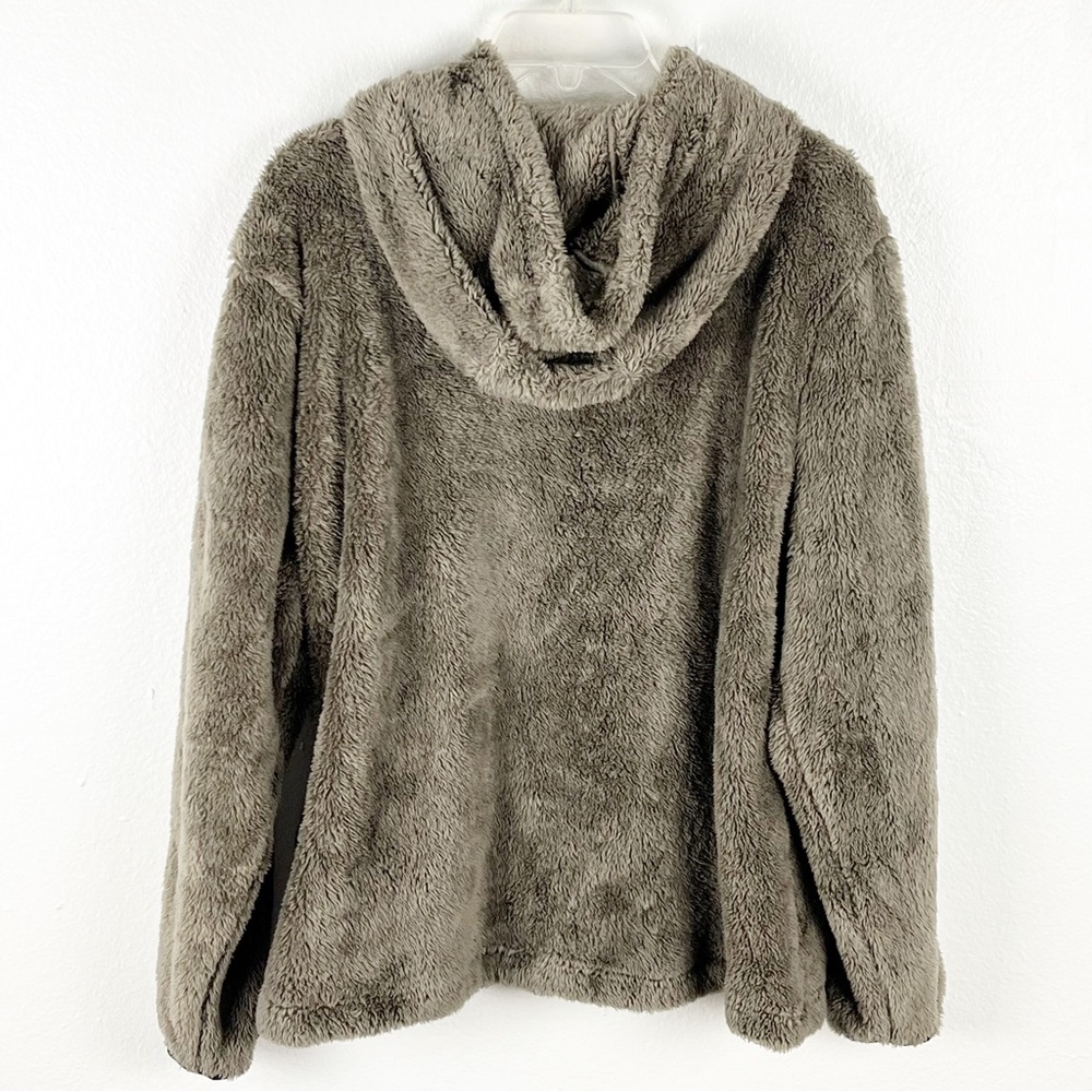 LUCKY BRAND Brown Plush Soft Spellout Logo Long Sleeves Hoodie Pullover Large - Picture 2 of 9